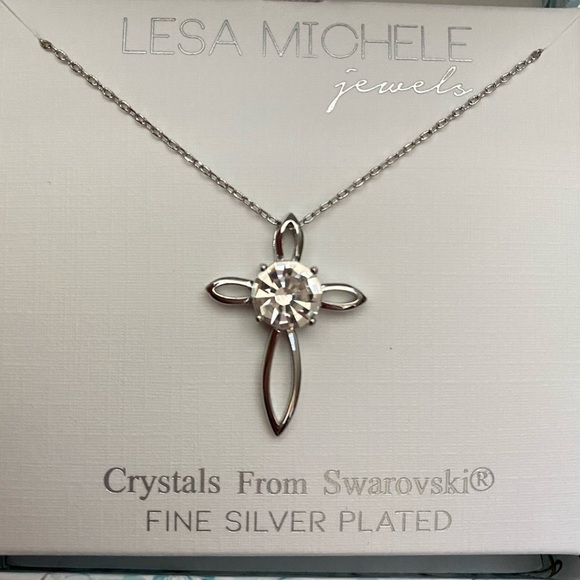 Lesa Michele Jewels Swarovski Cross Necklace - Picture 3 of 5